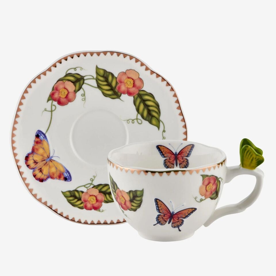Chiara Alessi Yeşil Porselen Kahve Fincan Seti 120 Ml Butterfly Collection
