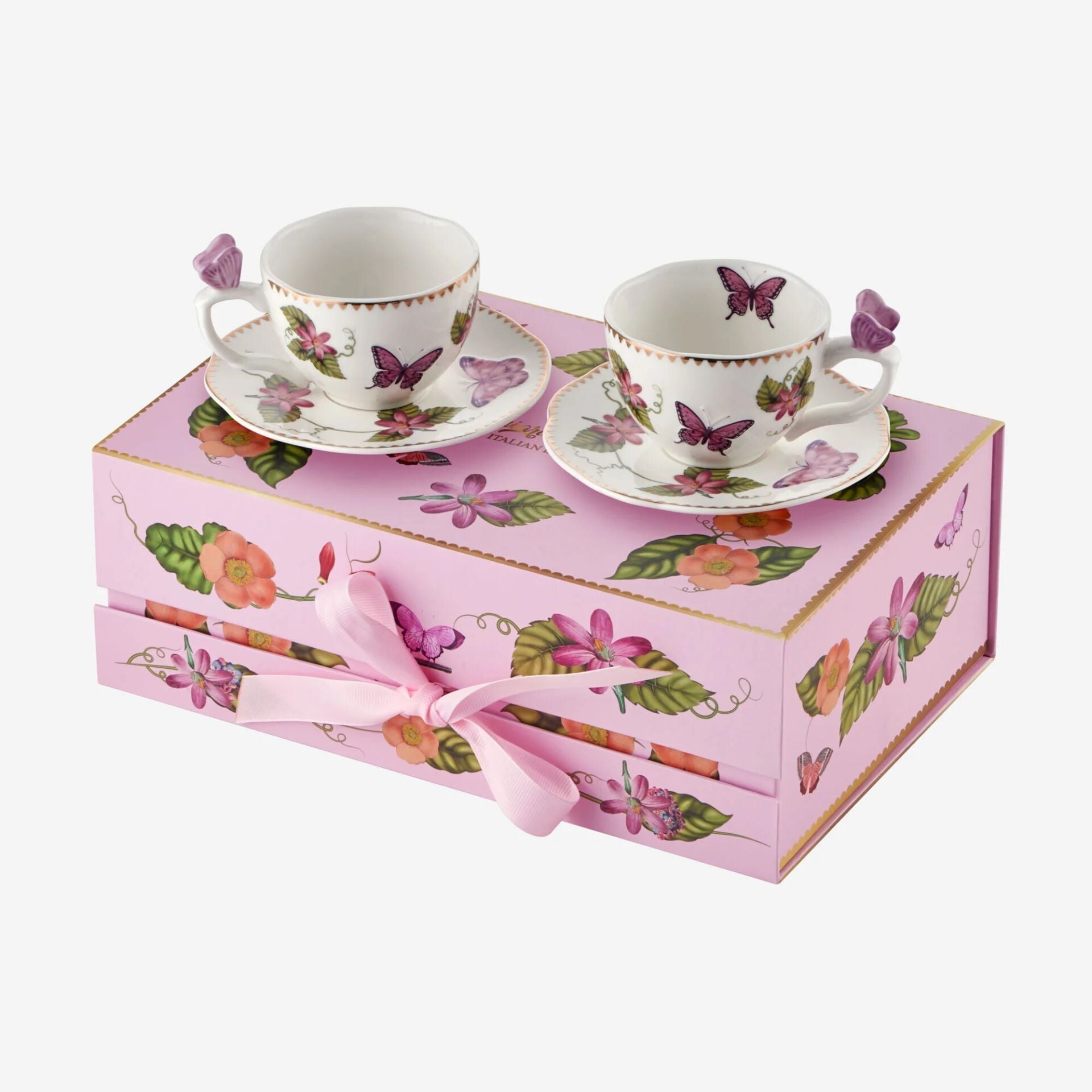 Chiara Alessi Mor Porselen Kahve Fincan Seti 120 Ml Butterfly Collection