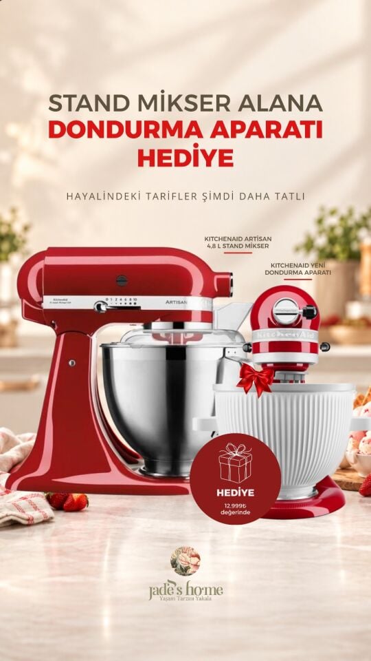 KitchenAid  Artisan 4,8 L Stand Mikser Empire Red 5KSM185PSEER