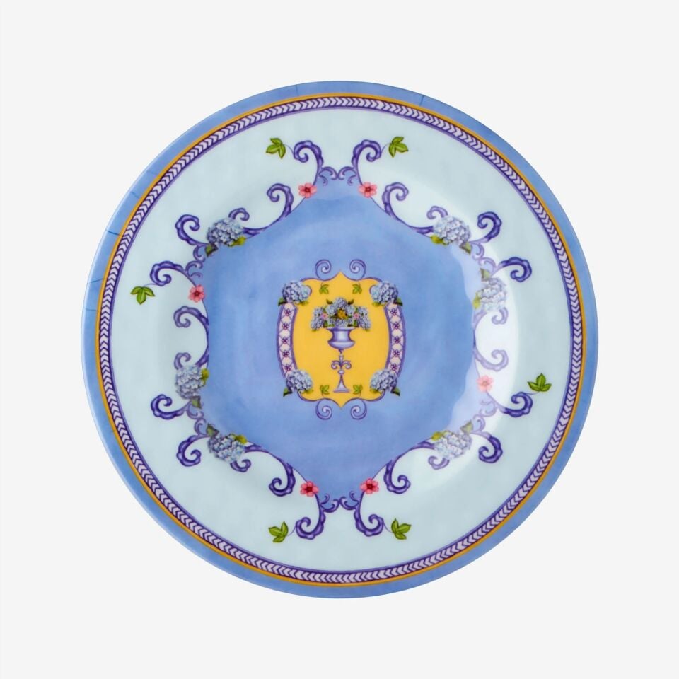 Chiara Alessi Mavi Melamin Kahvaltı Tabağı 21,5 Cm Amore Collection