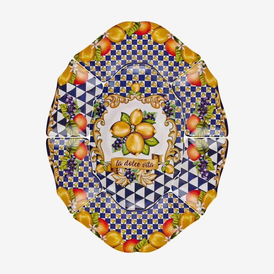 Mavi Melamin Meze Tabağı 7 Parça Capri Collection by Chiara Alessi