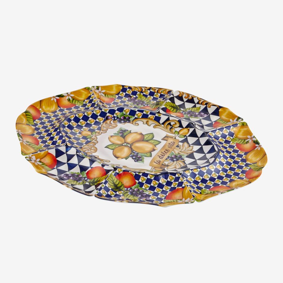Mavi Melamin Meze Tabağı 7 Parça Capri Collection by Chiara Alessi