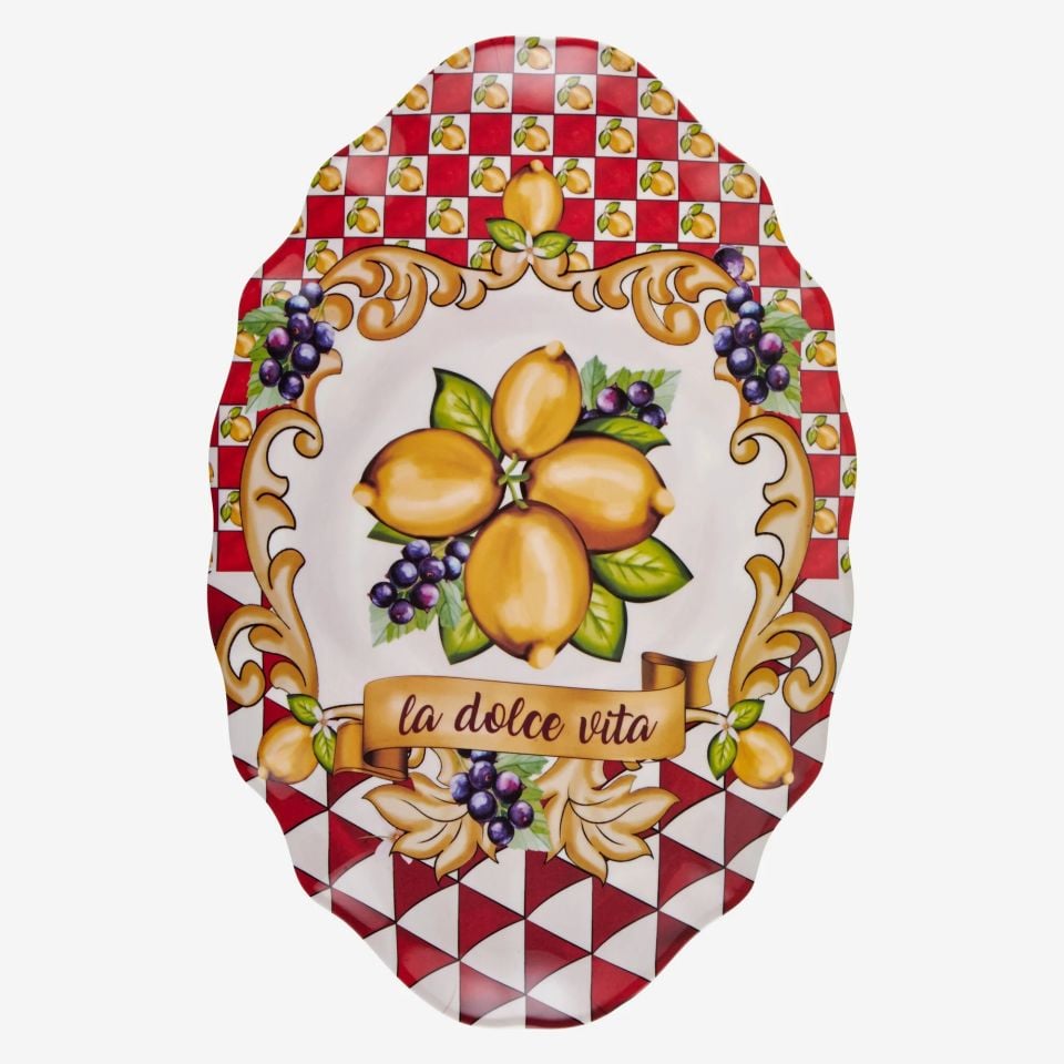 Kırmızı Melamin Meze Tabağı 7 Parça Capri Collection by Chiara Alessi