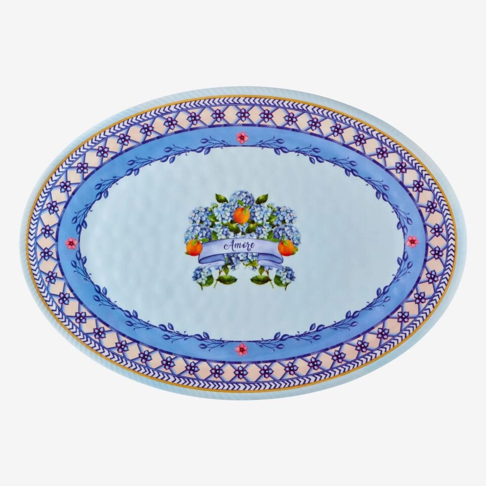 Chiara Alessi Mavi Melamin Servis Tabağı 50 Cm Amore Collection