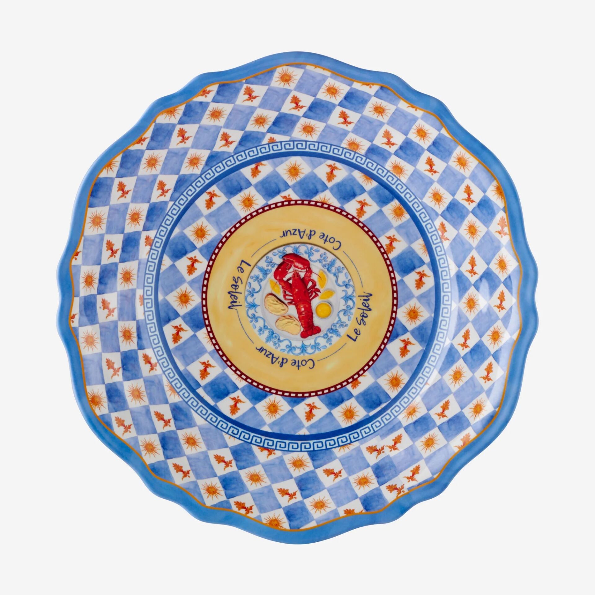 Chiara Alessi Mavi Melamin Servis Kasesi 35 Cm Cote D Azur Collection