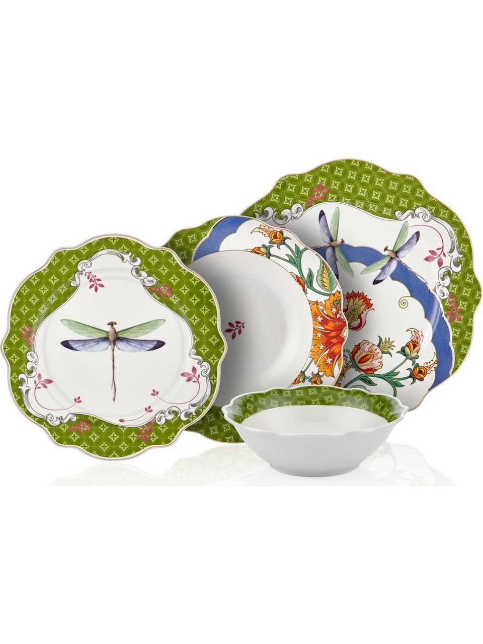 Yeşil Porselen Yemek Takımı Allure Collection by Chiara Alessi