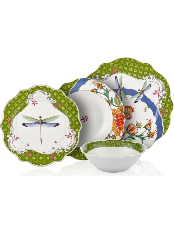 Yeşil Porselen Yemek Takımı Allure Collection by Chiara Alessi
