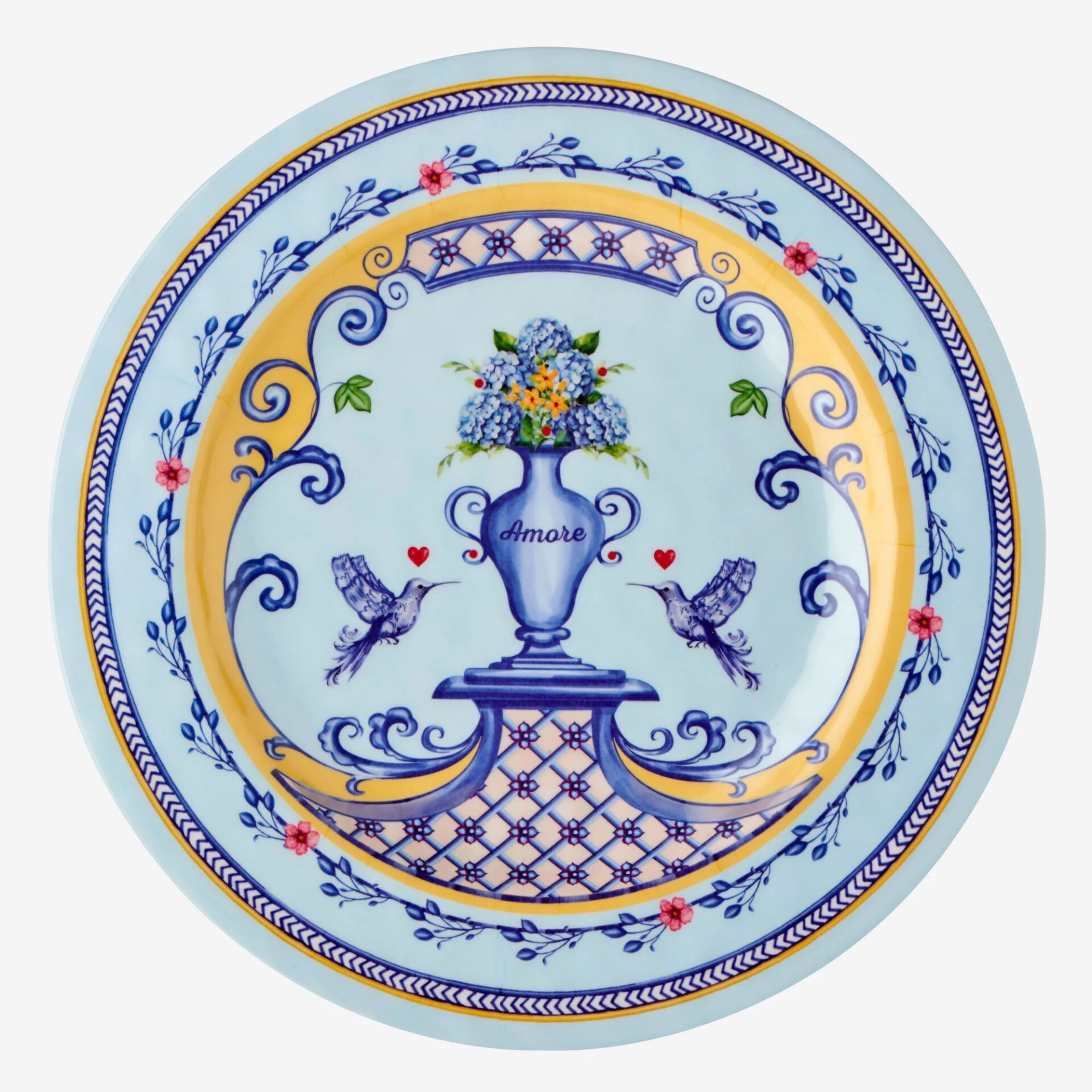 Chiara Alessi Mavi Melamin Yemek Tabağı 28 Cm Amore Collection