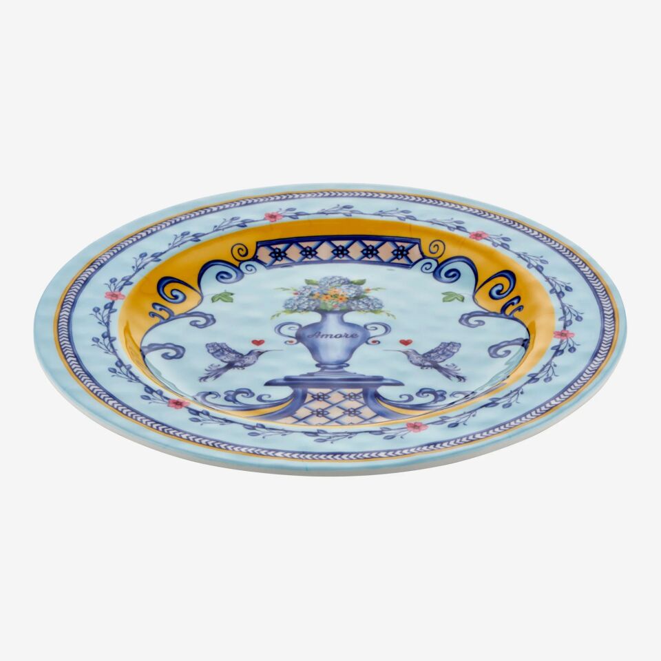 Chiara Alessi Mavi Melamin Yemek Tabağı 28 Cm Amore Collection