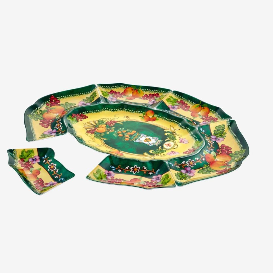 Yeşil Melamin Meze Tabağı 7 Parça Carpe Diem Collection by Chiara Alessi