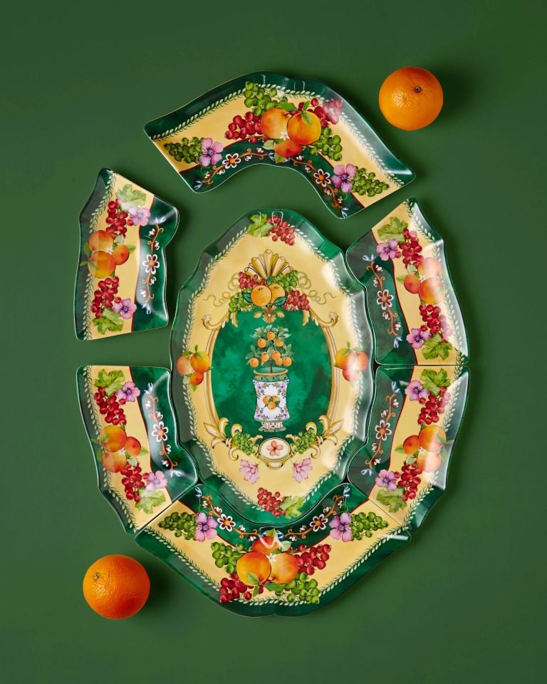 Yeşil Melamin Meze Tabağı 7 Parça Carpe Diem Collection by Chiara Alessi