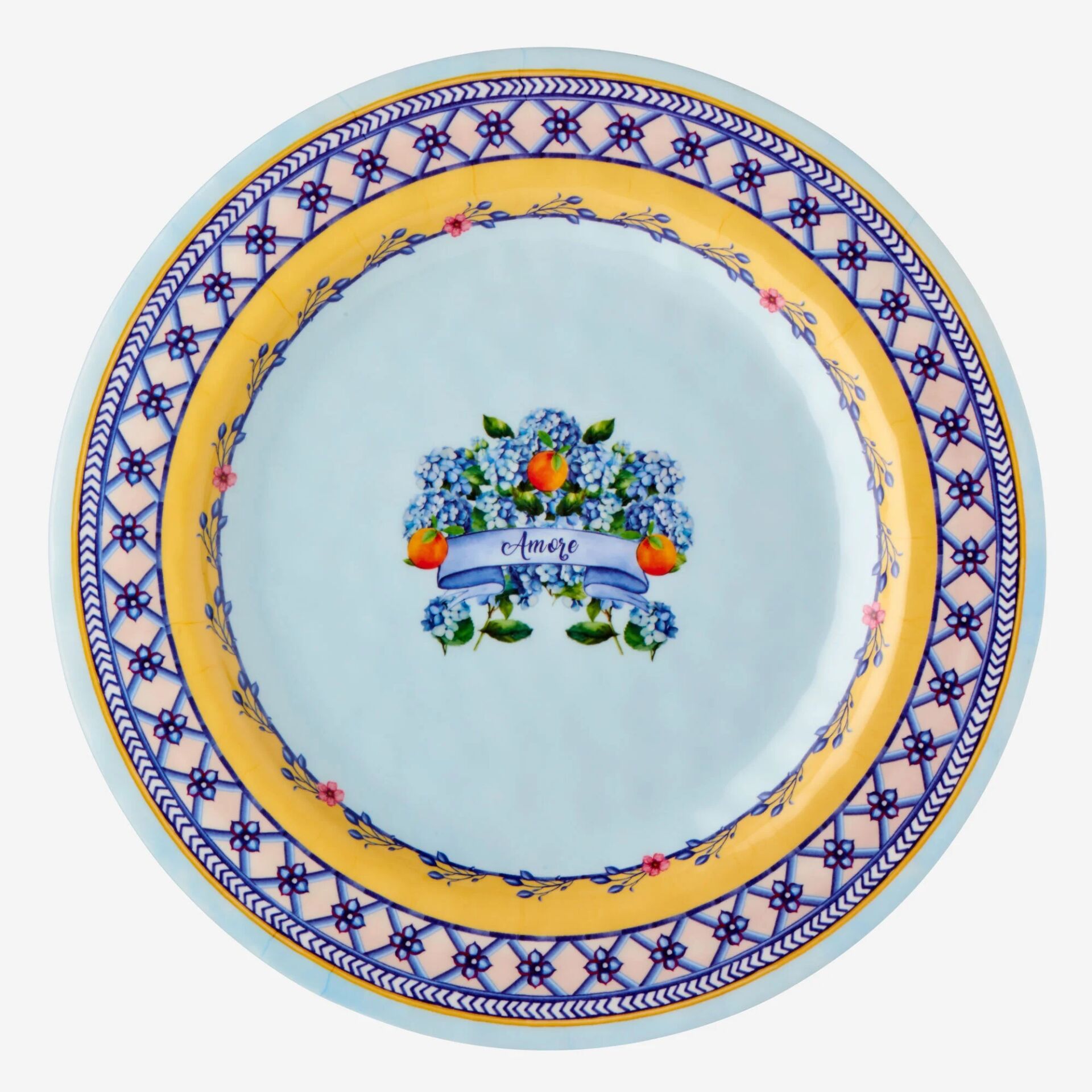 Chiara Alessi Mavi Melamin Yemek Tabağı 28 Cm Amore Collection