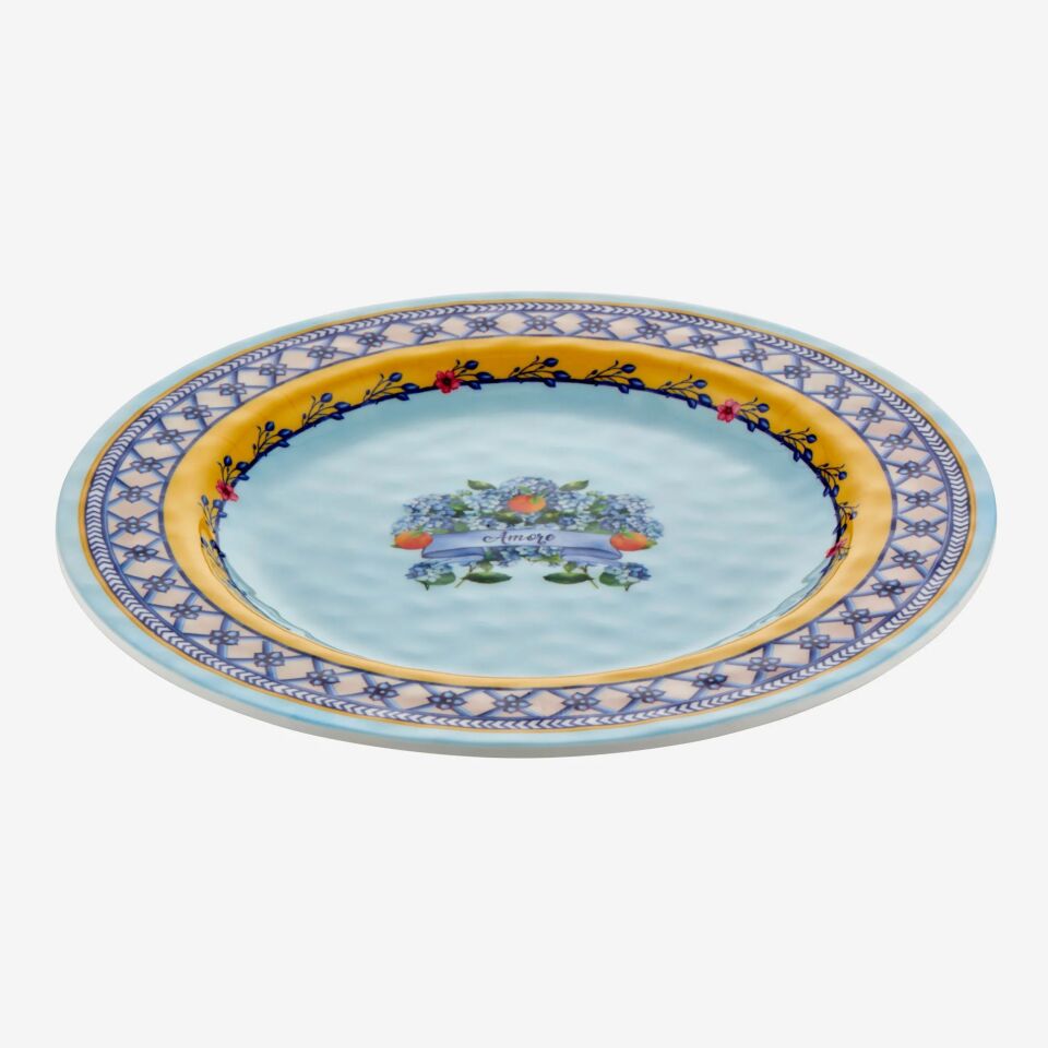 Chiara Alessi Mavi Melamin Yemek Tabağı 28 Cm Amore Collection