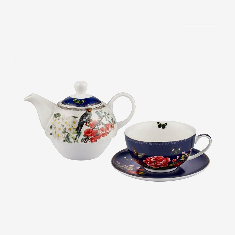 Lacivert Porselen Tek Kişilik Çay Seti 350 Ml Magic Garden Collection by Chiara Alessi