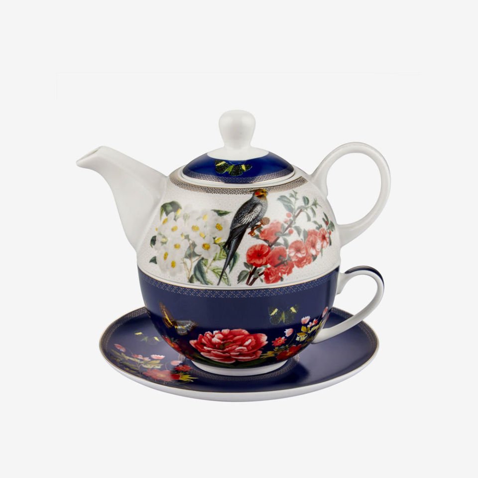 Lacivert Porselen Tek Kişilik Çay Seti 350 Ml Magic Garden Collection by Chiara Alessi