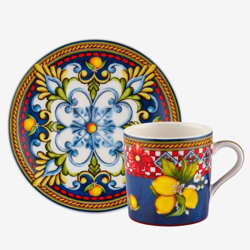 Mavi Porselen Kahve Fincan Seti 120 Ml La Felicita Collection by Chiara Alessi