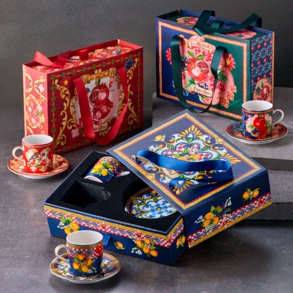 Mavi Porselen Kahve Fincan Seti 120 Ml La Felicita Collection by Chiara Alessi