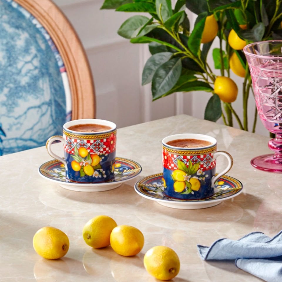 Mavi Porselen Kahve Fincan Seti 120 Ml La Felicita Collection by Chiara Alessi