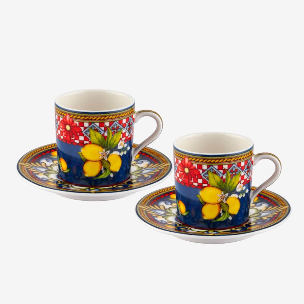 Mavi Porselen Kahve Fincan Seti 120 Ml La Felicita Collection by Chiara Alessi