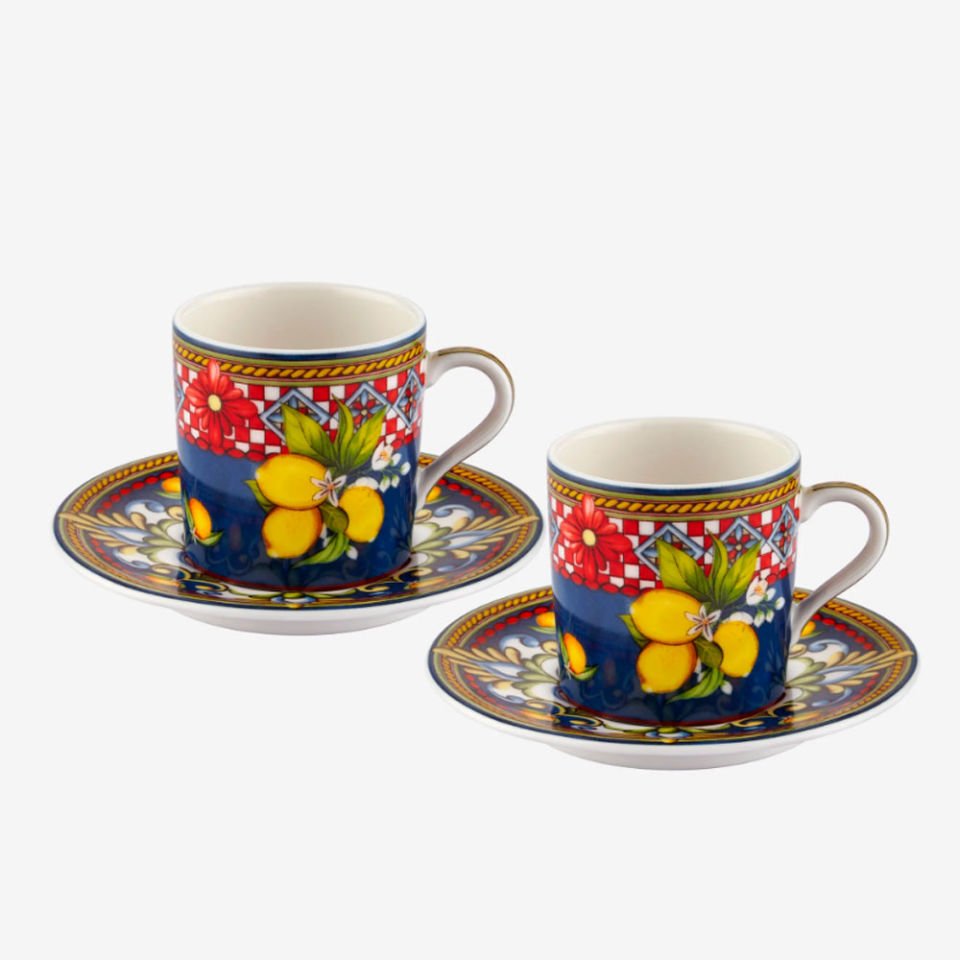 Mavi Porselen Kahve Fincan Seti 120 Ml La Felicita Collection by Chiara Alessi