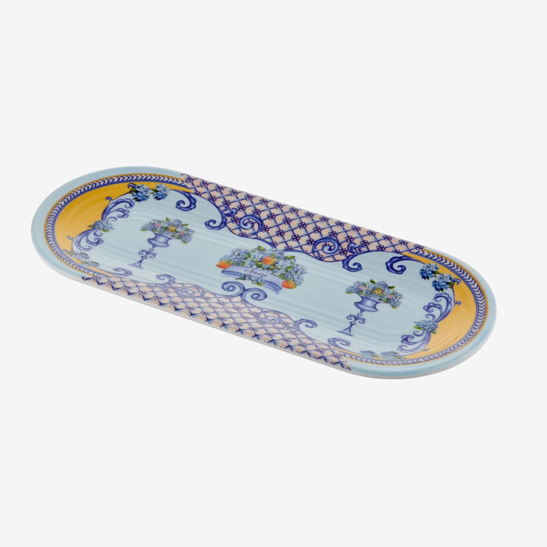 Chiara Alessi Mavi Melamin Servis Tabağı 38 Cm Amore Collection