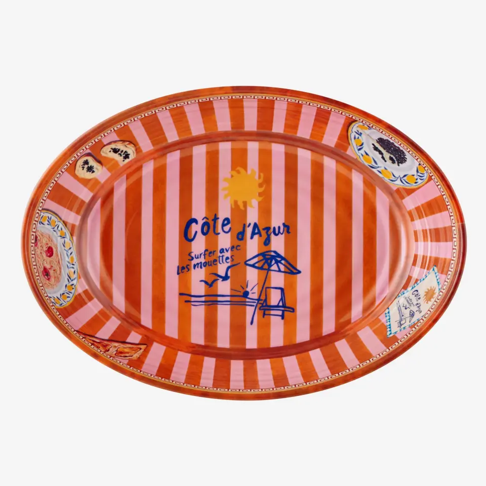 Chiara Alessi Turuncu Melamin Servis Kasesi 33 Cm Cote D Azur Collection