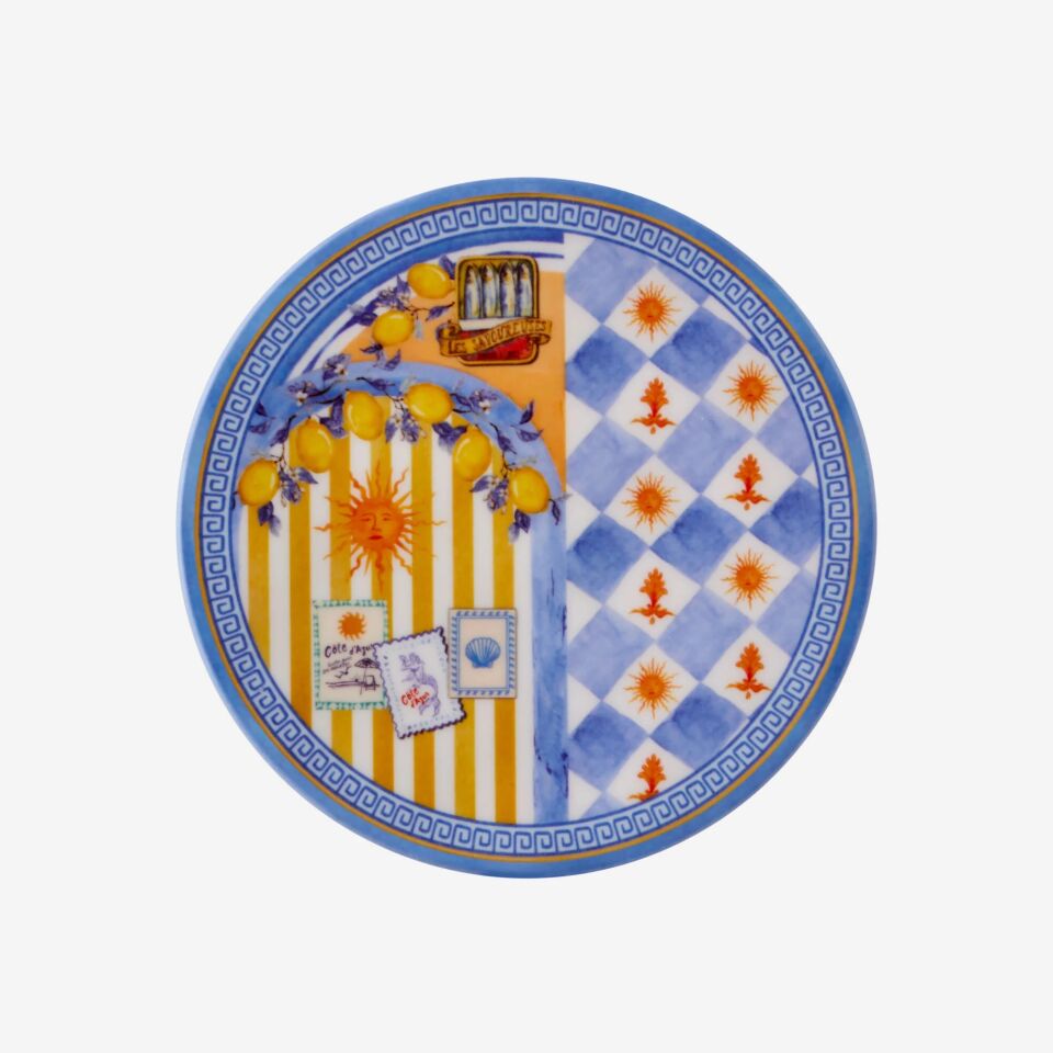 Chiara Alessi Mavi Melamin Bardak Altlığı 9,5 Cm Cote D Azur Collection