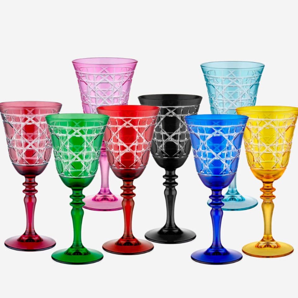 Turkuaz Cam Kadeh 270 Ml Gloria Collection by Chiara Alessi