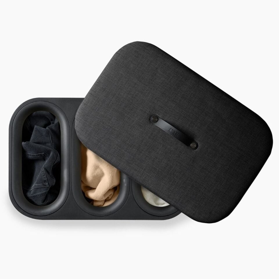 Joseph Joseph Tota 90 L Trio Luxe 3 Bölmeli Çamaşır Ayırma Sepeti - Siyah