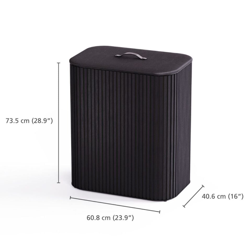 Joseph Joseph Tota 90 L Trio Luxe 3 Bölmeli Çamaşır Ayırma Sepeti - Siyah