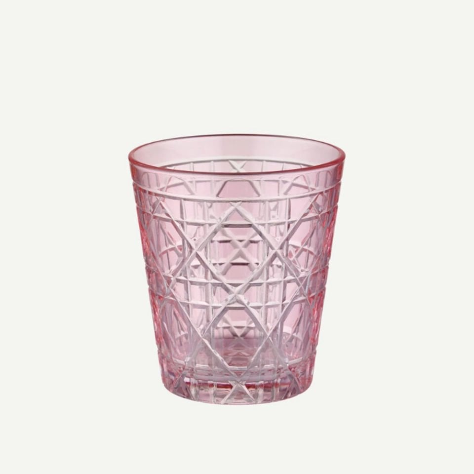 Pembe Cam Kısa Su Bardağı 345 Ml Gloria Collection by Chiara Alessi