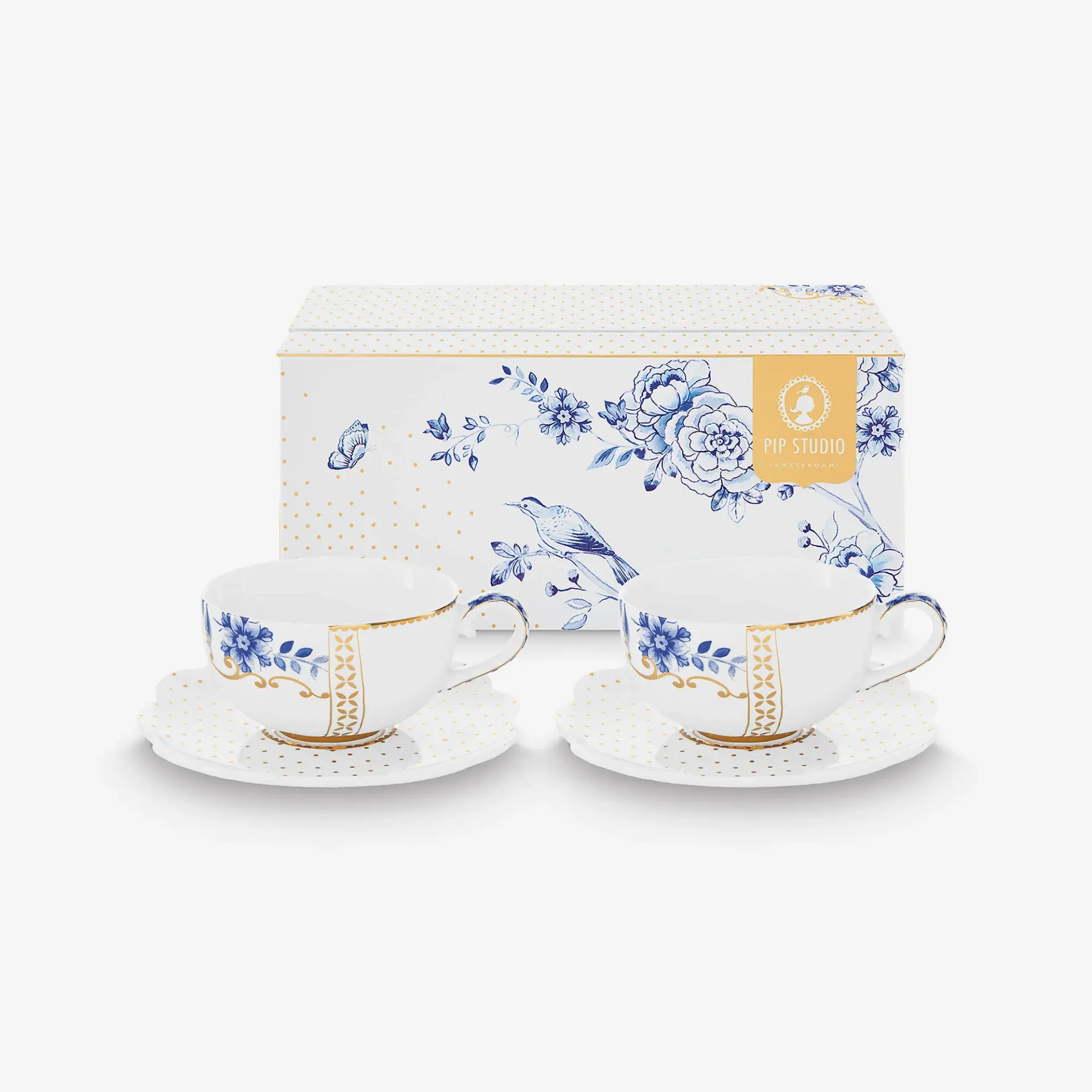 Pip Studio Mavi Beyaz Porselen Kahve Fincan Seti 125 Ml