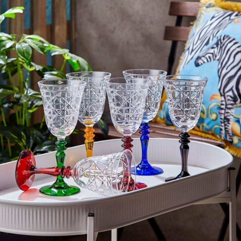 Turkuaz Cam Kadeh 270 Ml Gloria Collection by Chiara Alessi