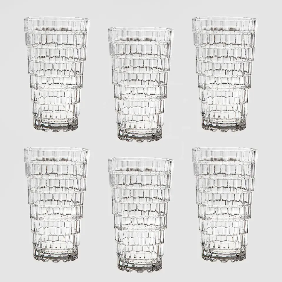 RCR Stack Yüksek Kalite Cam 6'lı Meşrubat Bardağı Seti 390ml