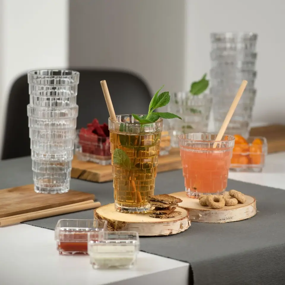 RCR Stack Yüksek Kalite Cam 6'lı Su Bardağı Seti 320 ml