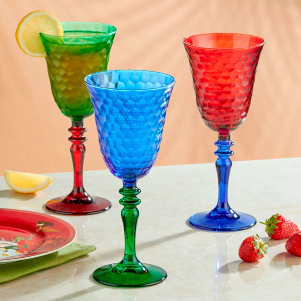 Mavi Yeşil Cam Kadeh 270 Ml Venezia Collection by Chiara Alessi